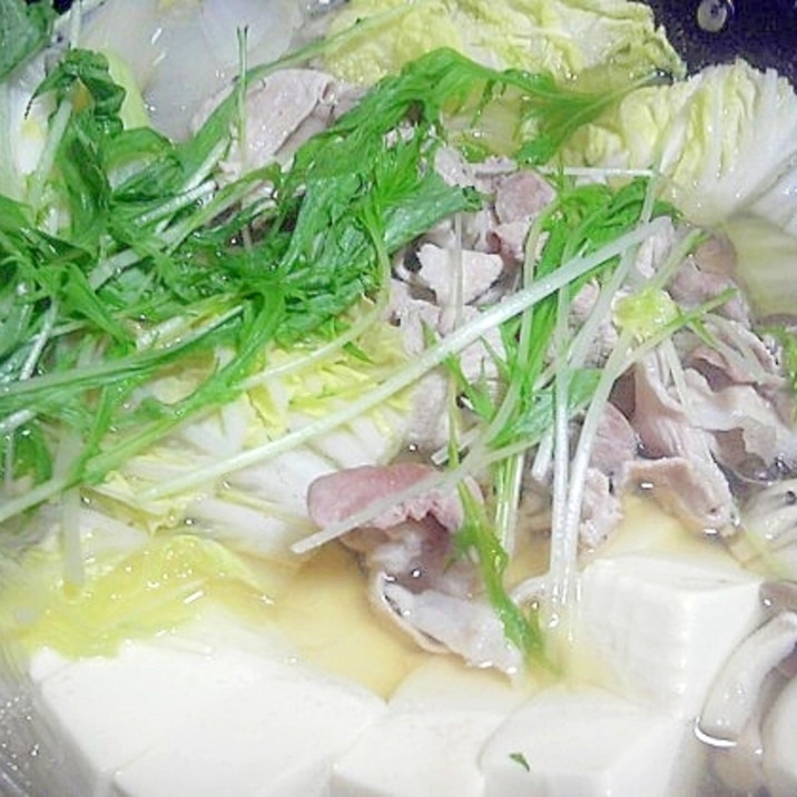水菜と白菜のさっぱり豚しゃぶ鍋